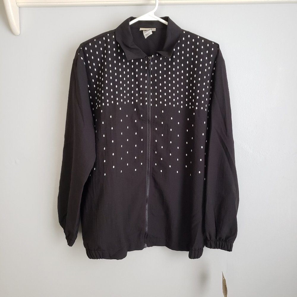 Vintage 80's Black Teddi Track Suit Jacket NWT